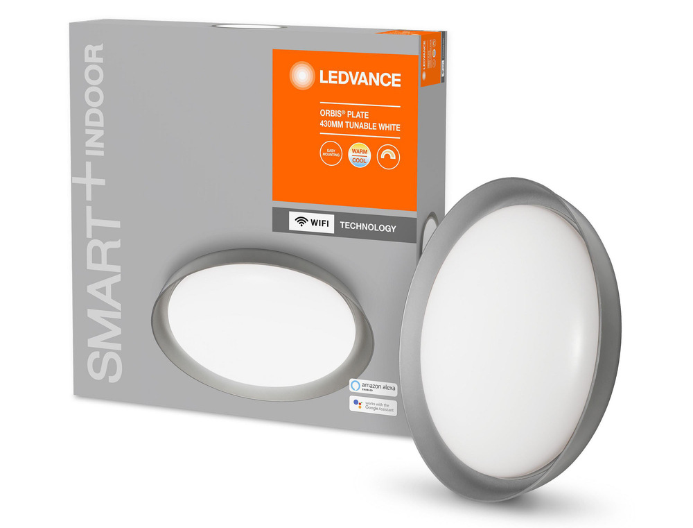LEDVANCE SMART+ Orbis Tunable White Plate 430, šedá