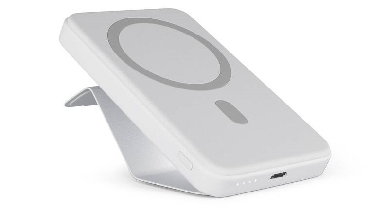 Powerbank Epico Mag+ 7 000mAh, stojan + kábel USB-C/USB-A - biela