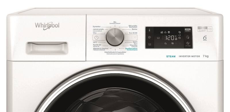 Práčka Whirlpool FFB 7469 BCV CS, český panel, voľne stojaca, vopred plnená, biela