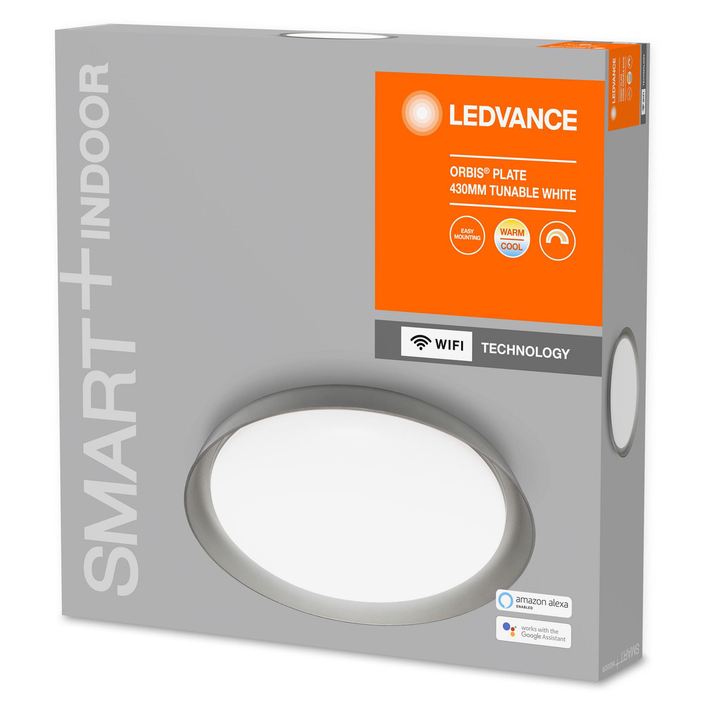 LEDVANCE SMART+ Orbis Tunable White Plate 430, šedá