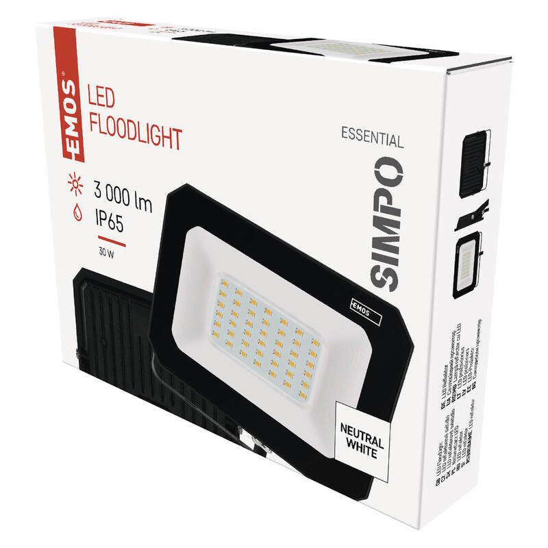 Reflektor EMOS SIMPO 30W 3000LM IP65 NW - čierny