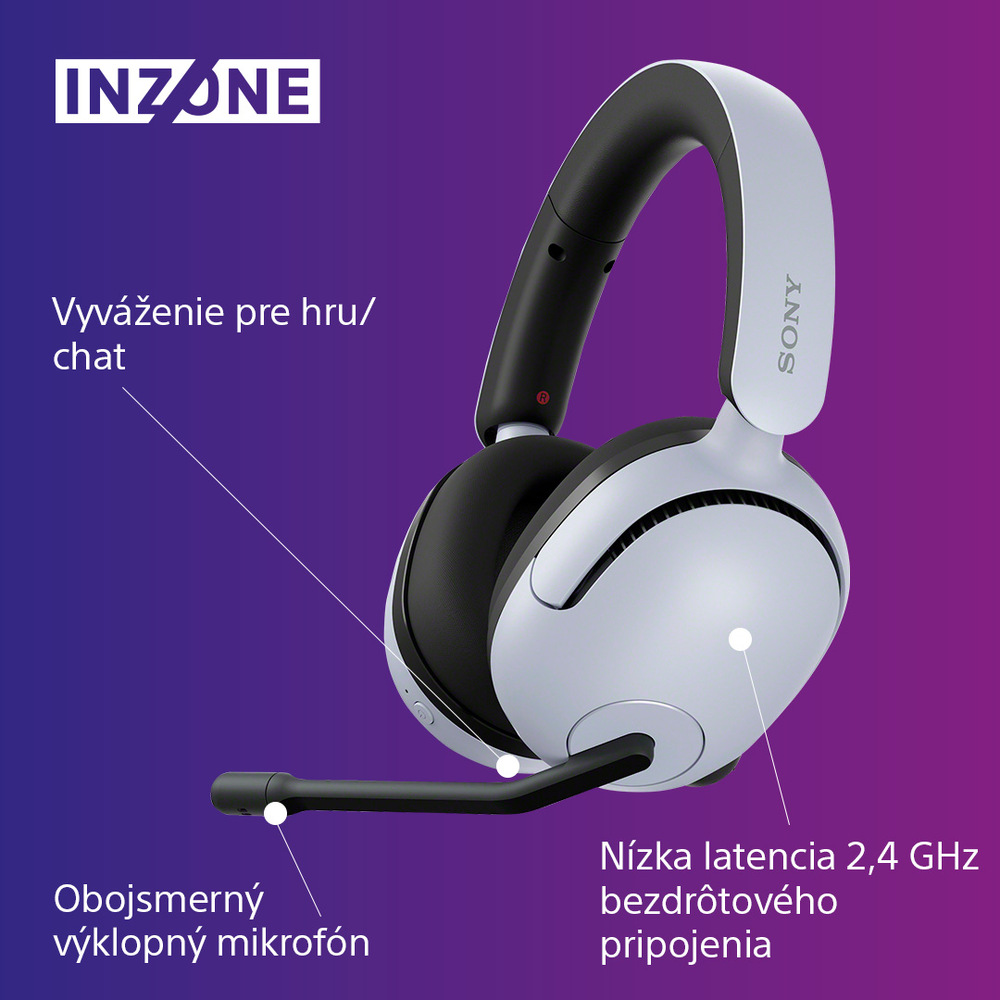 Sony Inzone H5, biela