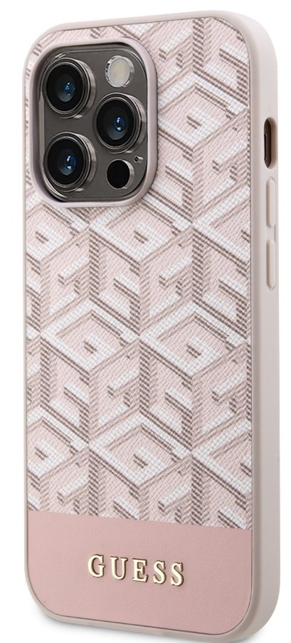 Guess PU G Cube MagSafe na Apple iPhone 13 Pro, ružová