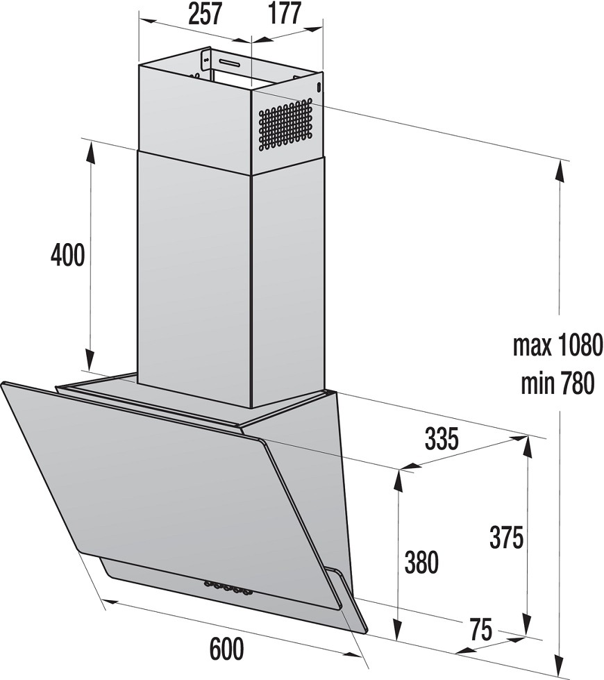 Odsávač pár Gorenje WHI629EB, čierna, filter