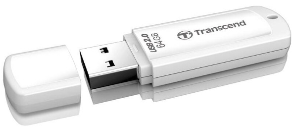 Flash USB Transcend JetFlash 370 64 GB USB 2.0 - biely