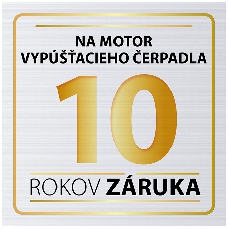 Predĺžená záruka 10 rokov na motor vypúšťacieho čerpadla