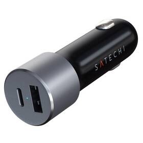 Adaptér do auta Satechi 72W 1x USB, 1x USB-C PD (ST-TCPDCCM) šedý