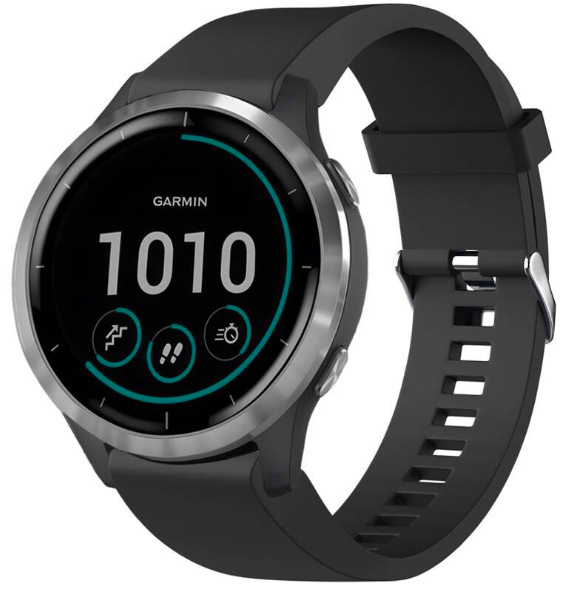 Remienok FIXED Silicone Strap na Garmin QuickFit 20 mm - čierny