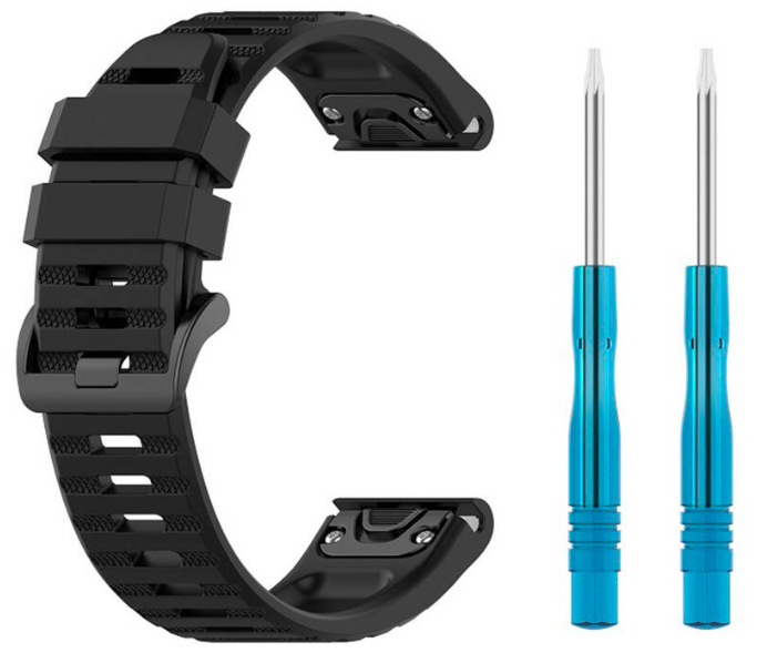 Remienok FIXED Silicone Strap na Garmin QuickFit 22 mm - čierny