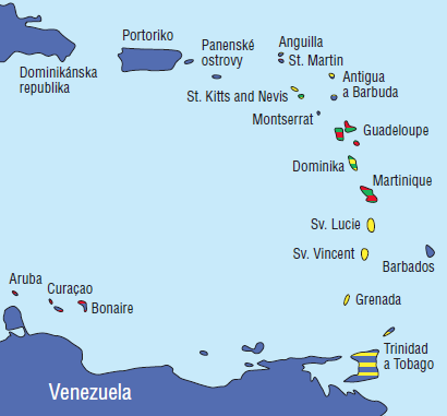 karibik mapa zásuviek